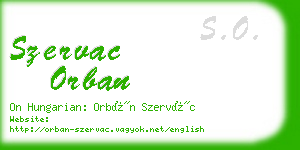 szervac orban business card